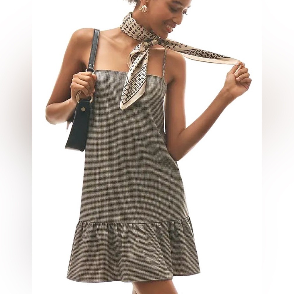 Maeve Square Neck Houndstooth Mini Dress - Picture 3 of 10